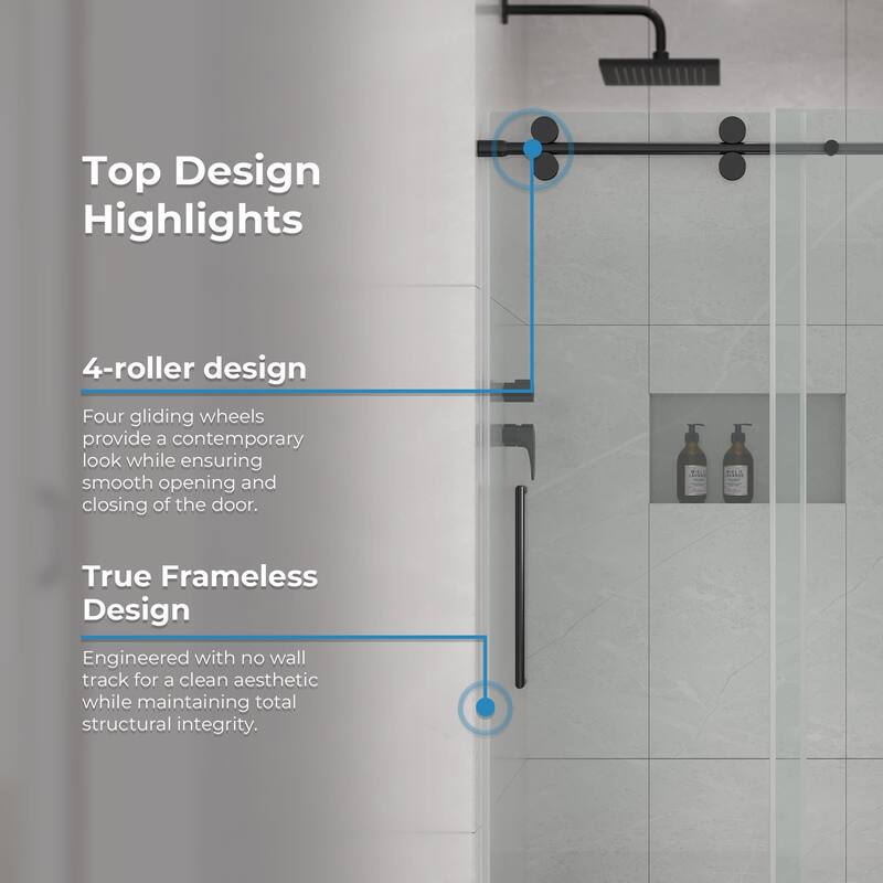 Ove Decors 15SGP-ORLA48 Reva 74" High x 48" Wide Sliding Frameless