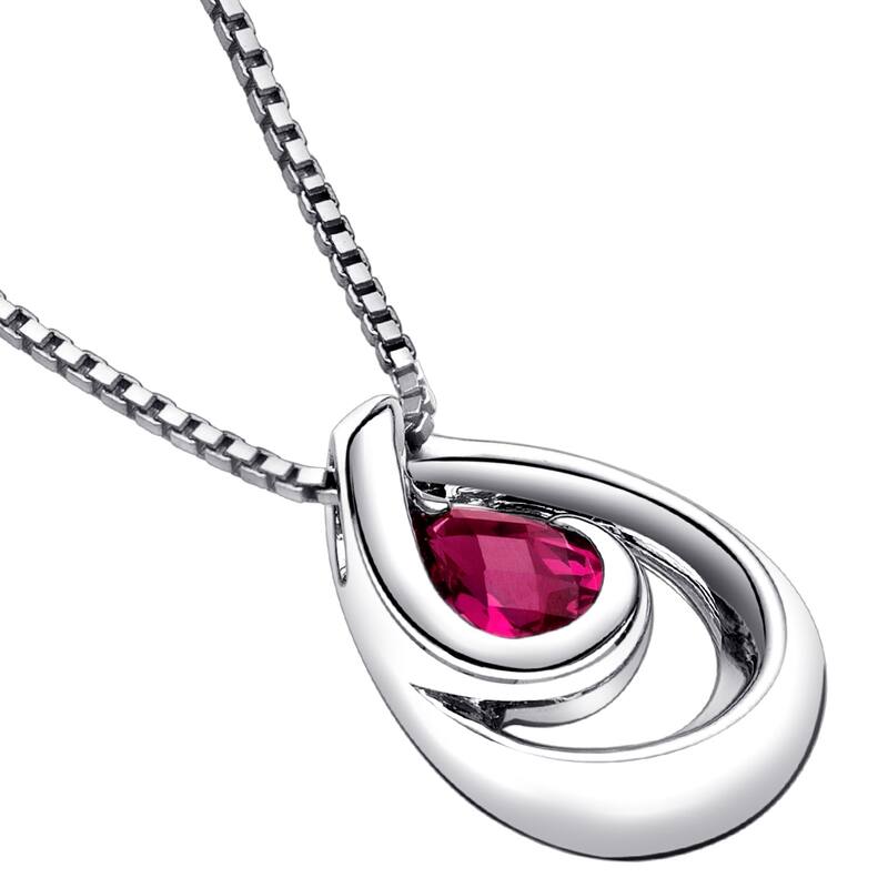 1 ct Ruby Pendant in Sterling Silver