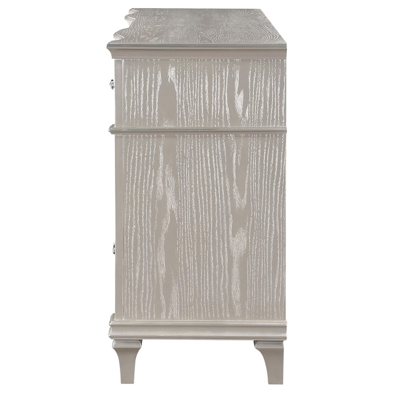 Evangeline Modern Classic Wood 9-drawer Bedroom Dresser Silver Oak