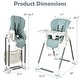 preview thumbnail 4 of 5, Foldable Baby High Chair w/ Double Removable Trays & Book Holder