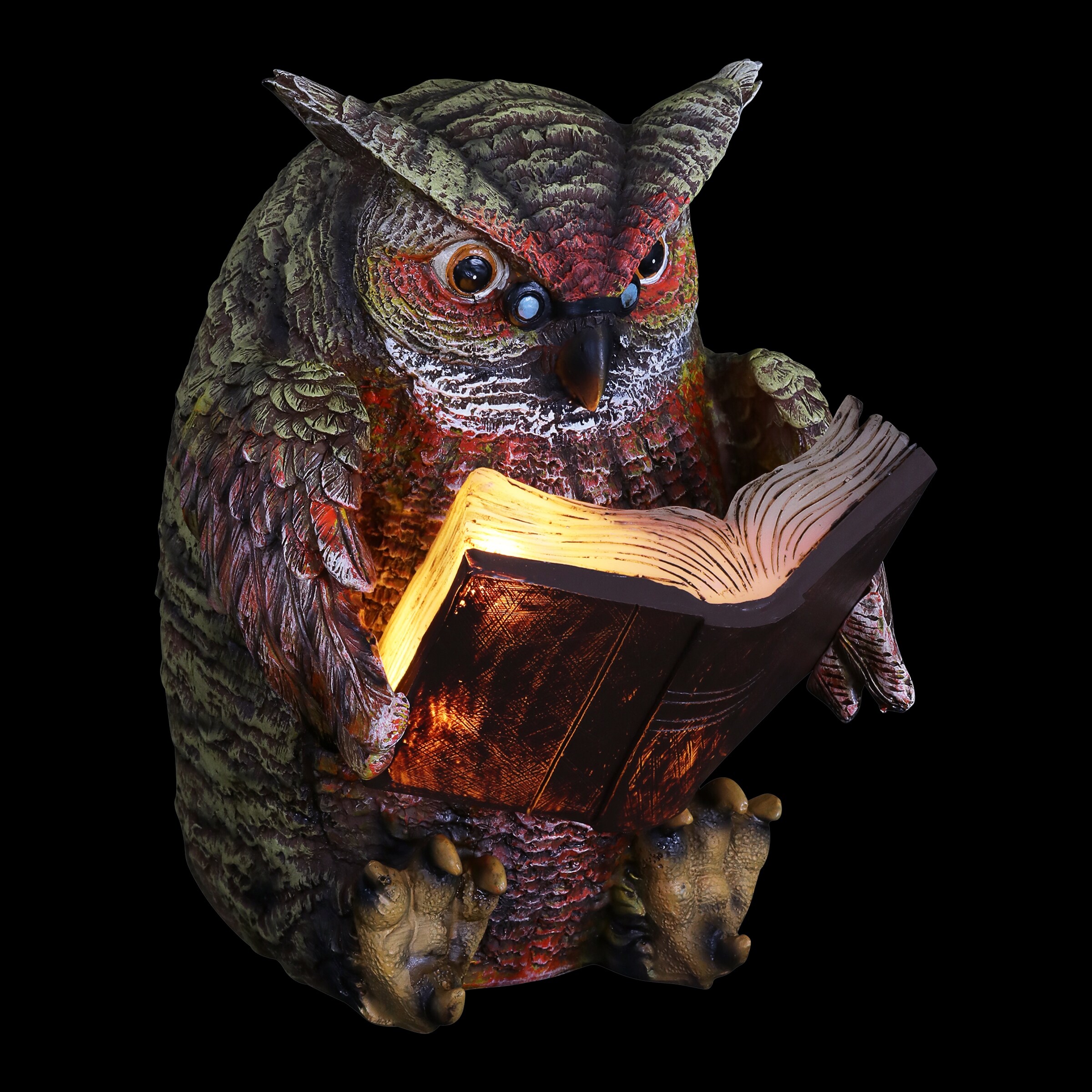 Download Exhart Solar Owl Reading A Book Garden Statue 7 Inches Overstock 27913341