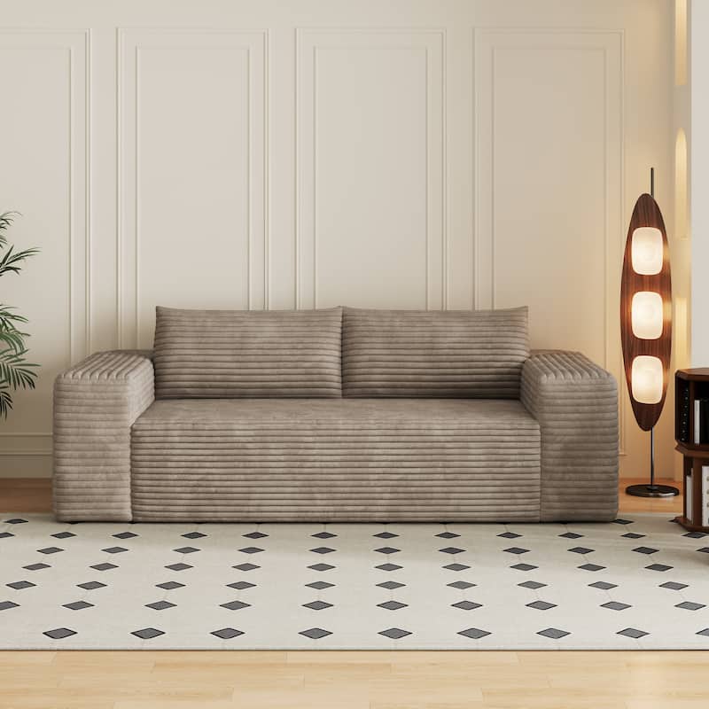 78.8" Corduroy Loveseat Sofa - Deep Seat, No Assembly Required, for Living Room, Bedroom, Apartment