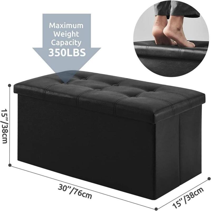 30 inches Folding Storage Ottoman 80L