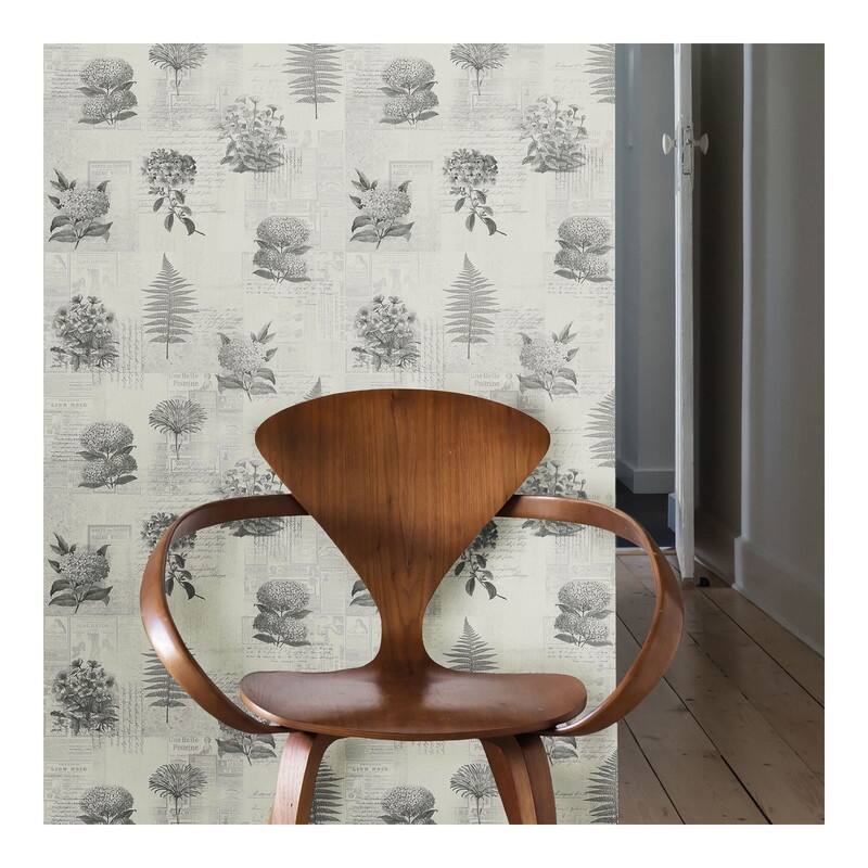 Midbec Mixed Flowers Grey Field Notes Wallpaper - 20.5 x 396 x 0.025