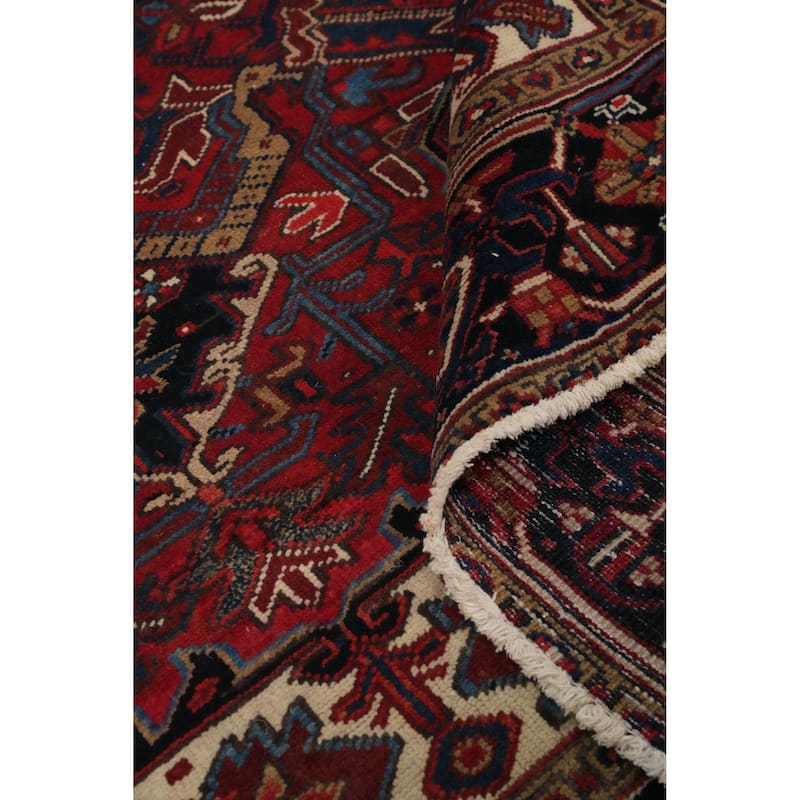 Hand Knotted Oriental 100% Wool Carpet Traditional Medallion Red Heriz Area Rug - 10' 11'' X 8' 3''