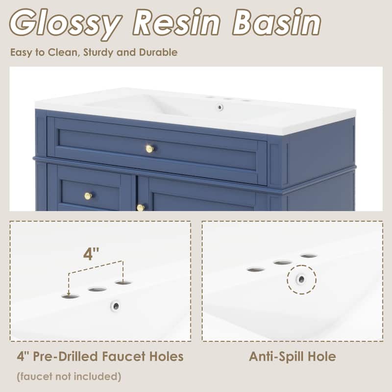 30" Bathroom Vanity with Single Sink
