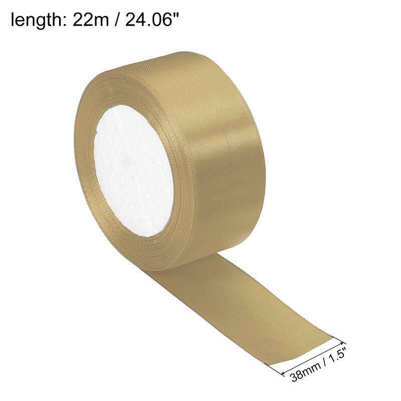 Satin Ribbon Double Face Crafts Roll for Party DIY Wrapping Decoration - Champagne Color