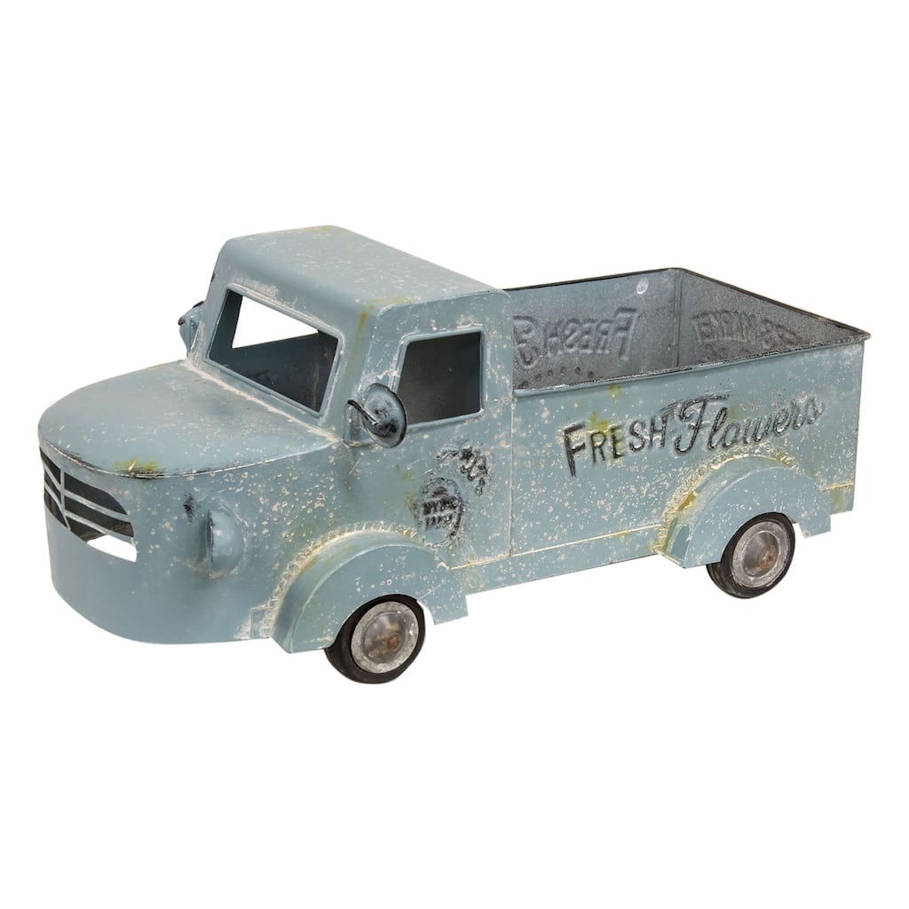 Fresh Flowers Distressed Metal Truck