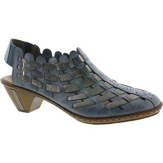 rieker sina leather woven heeled shoes