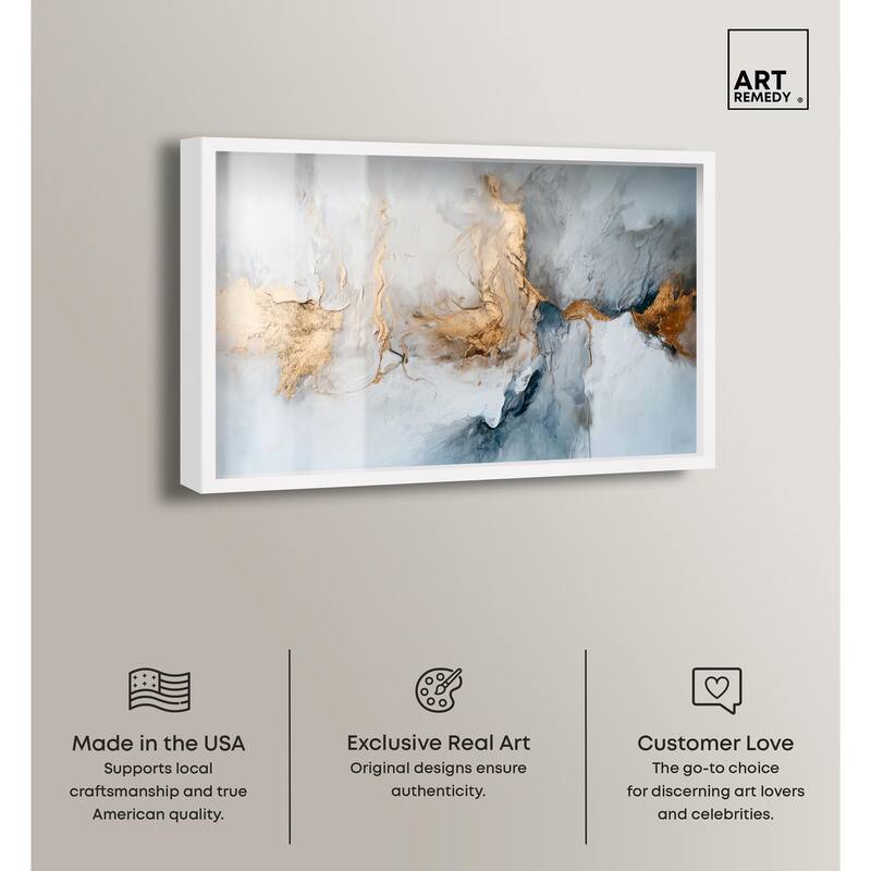 Canvas of Golden Shades Shadowbox by Art Remedy