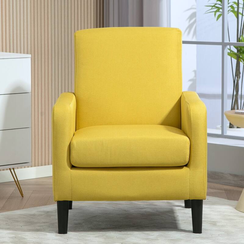 US Pride Furniture Minimalist Elegant Style Armchair with Solid Wood Frame Construction and New Soft Sponge - Mustard Yellow