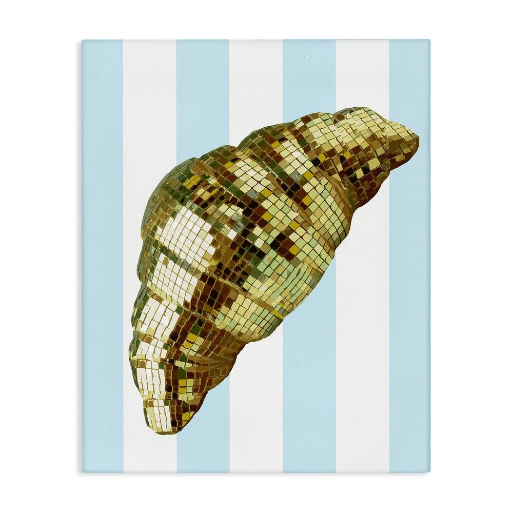 Stupell Disco Croissant & Blue Stripes Canvas Wall Art Design By Lil' Rue
