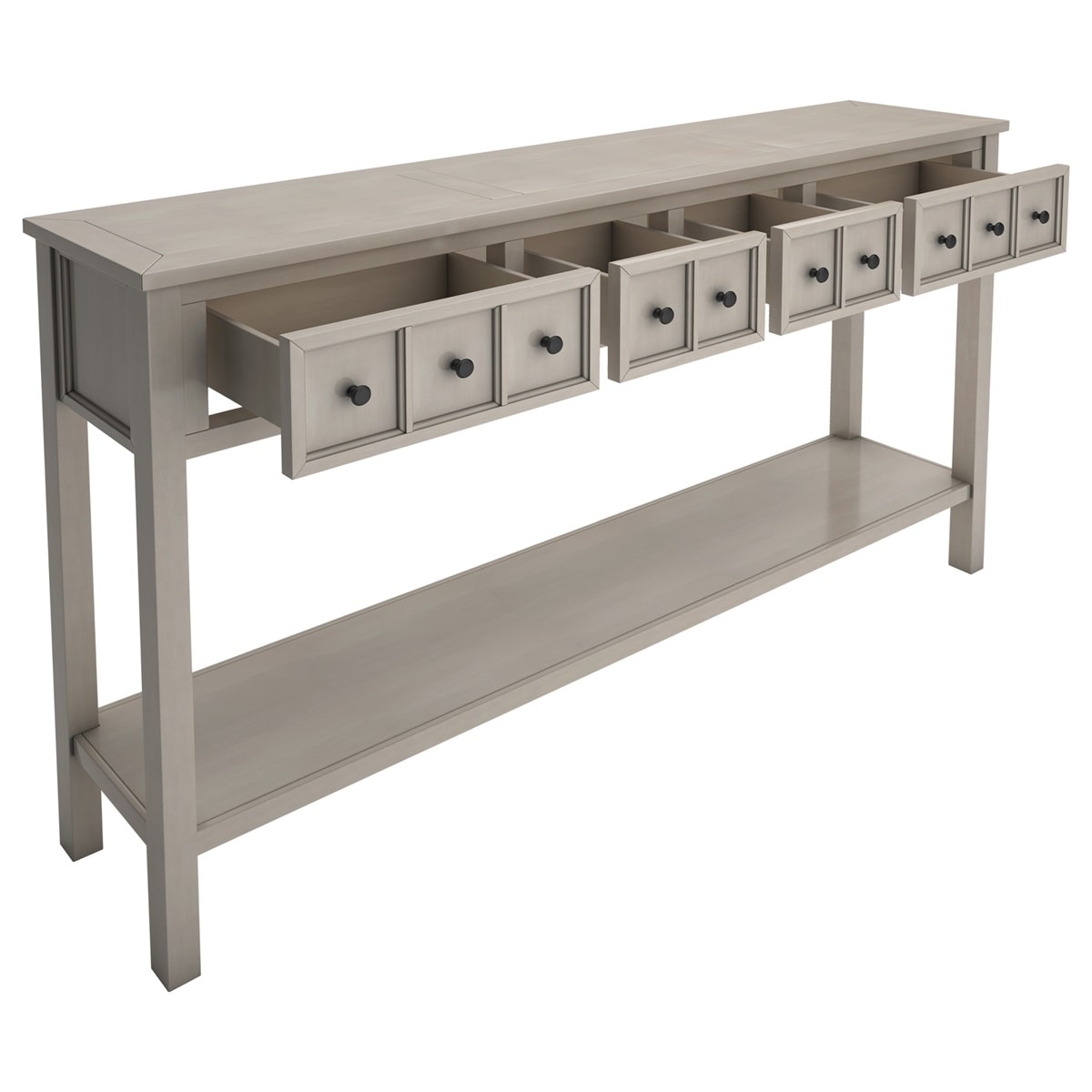 Merax 60" Long Console Table with Different Size Drawers and - Picture 9 of 25
