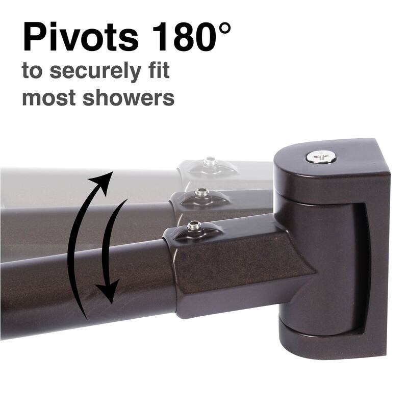 Double Curved Shower Curtain Rod Adjustable 44 to 70 inches by JS Jackson Supplies