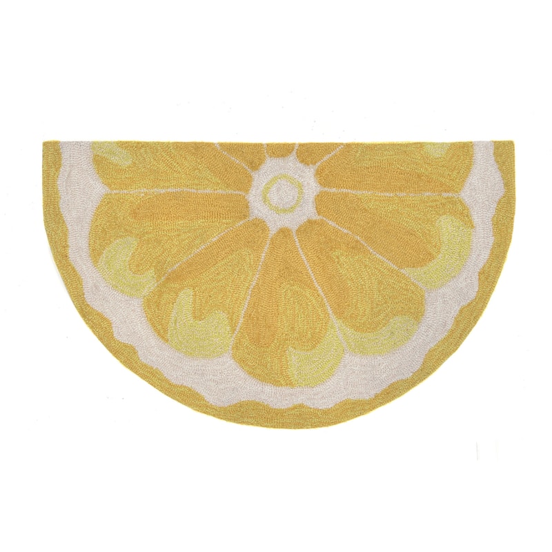 Liora Manne Frontporch Lemon Slice Indoor/Outdoor Rug Yellow - 30"X48" 1/2 RD