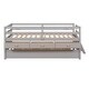 preview thumbnail 41 of 46, Functional Design Low Loft Bed with Safety Fence, Climbing ladder, Storage Drawers and Trundle Bed