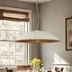 preview thumbnail 4 of 34, 1-Light Black Gold Oversized Metal Dome Pendant Light - 27in