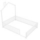preview thumbnail 6 of 8, White Metal Full Size House Bed with Guardrail, Kids Bed with Headboard