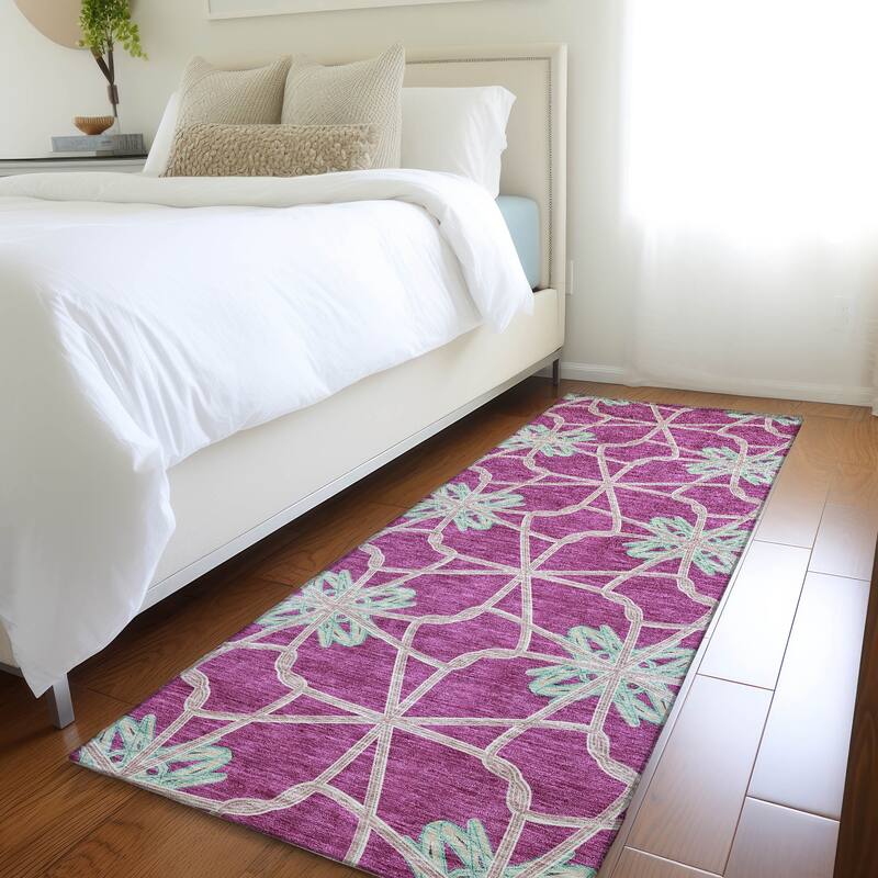 Premium Washable Super Soft Contemporary Tangle Mayfield Rug - Blush - 2'3" x 7'6"