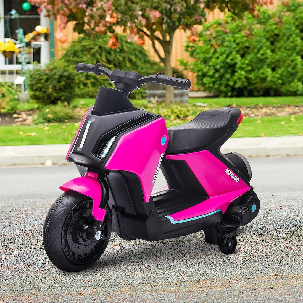 Dirt Bike with Headlights, Kids Motorcycle, Electric Battery-Powered Ride on Toy with Training Wheels, Off-Road Street Bike