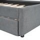 preview thumbnail 16 of 16, Teddy Fleece Twin Size Upholstered Platform Bed with Trundle, Beige