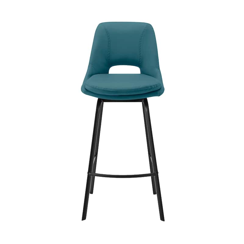 Carise Metal and Faux Leather Bar or Counter Swivel Stool