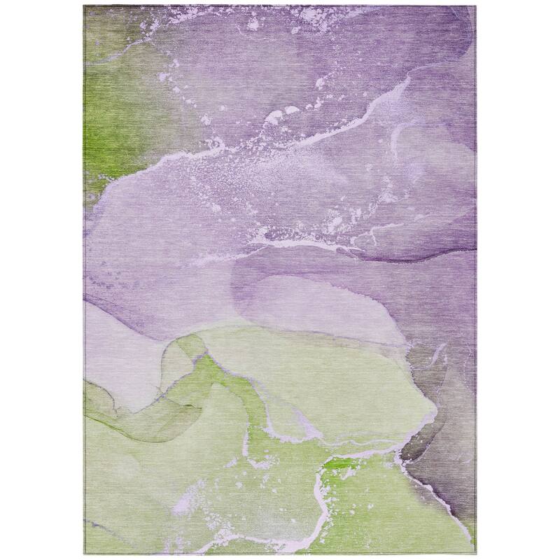 Almisi Contemporary Abstract Weather Resistant Blended Style Outdoor Rug