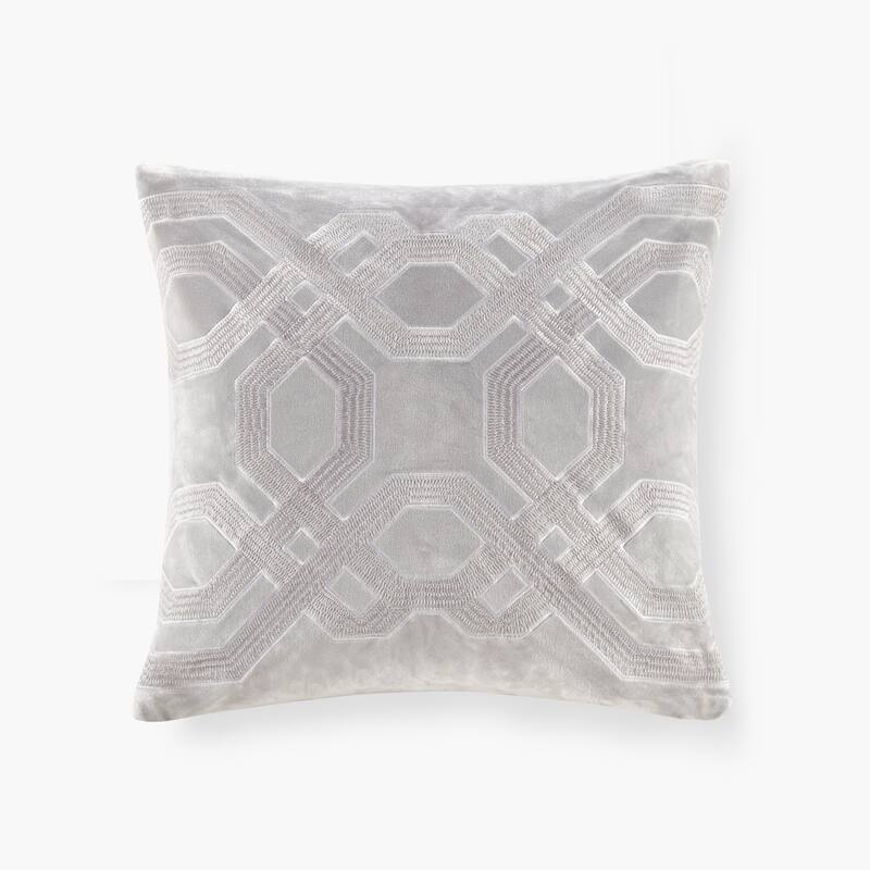 Croscill Biron Square Decor Pillow - 18x18" - Silver