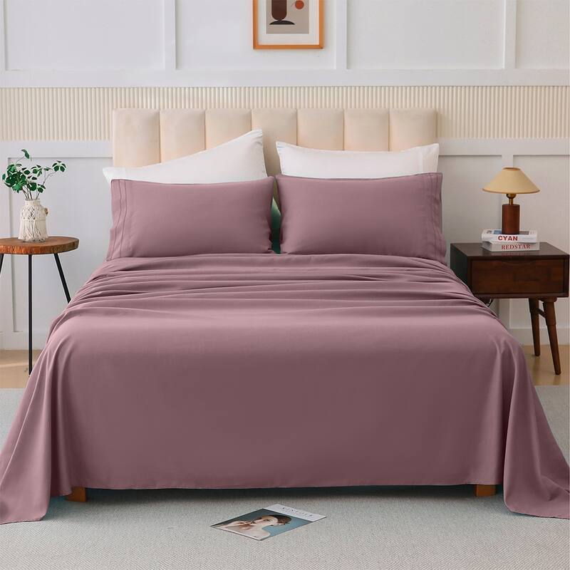 Shatex Soft Skin-Friendly 4-Piece Deep pocket Bed Sheet Set