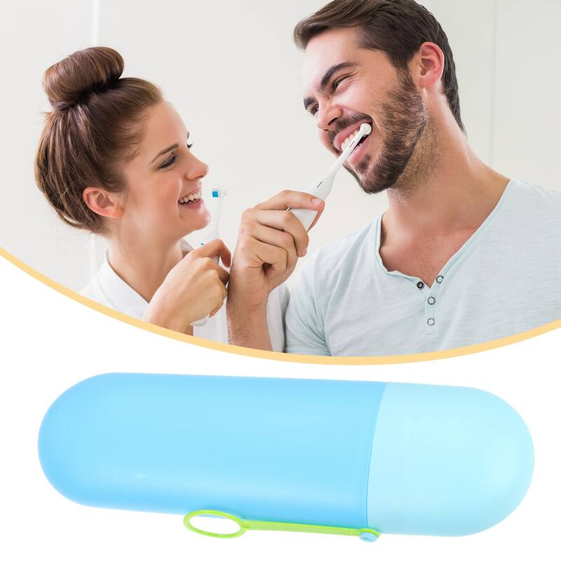 Portable Toothbrush Case Toothbrush Holders Pink 7.87"x2.36"x1.38" - Dark Blue Light Blue