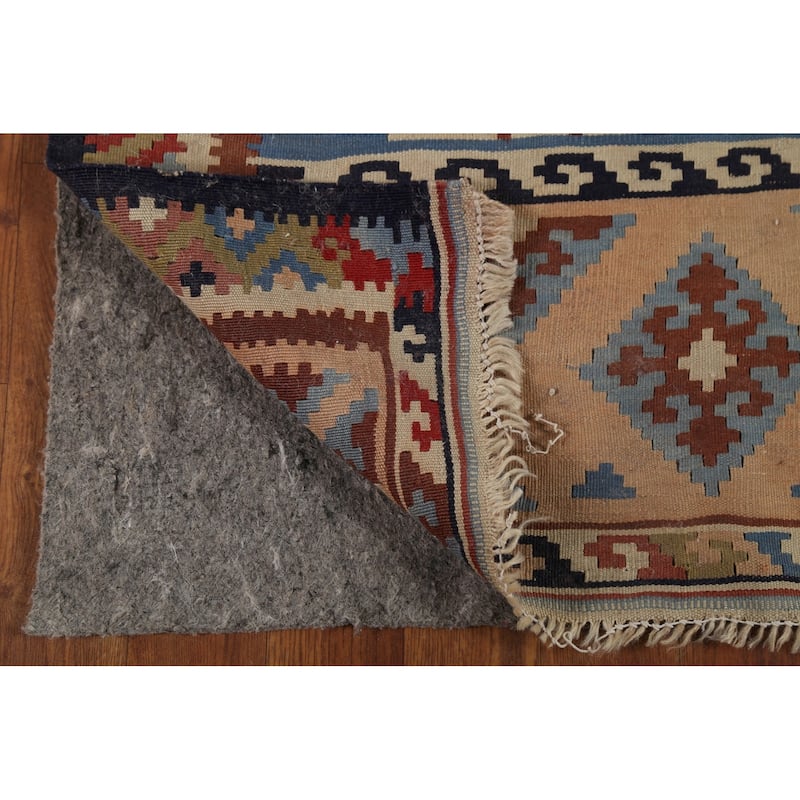 Vegetable Dye Kilim Qashqai Persian Antique Runner Wool Carpet - 2'9"x 13'1"