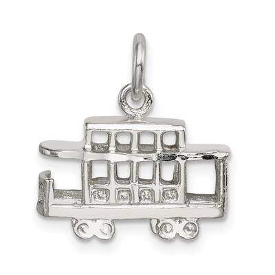 Diamond2Deal 925 Sterling Silver Caboose Charm Pendant (L- 0.55 Inch, W- 0.71 Inch)