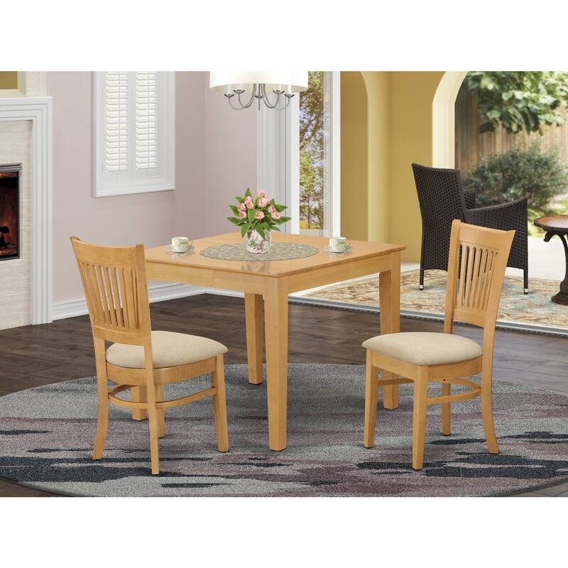 Kitchen Dining Set - Hardwood Table with 4 Chairs - Modern Design