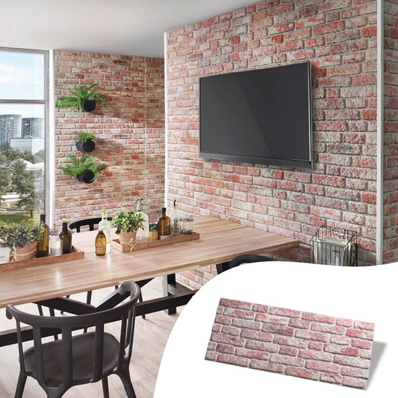 0.79 in. x 19.69 in. x 47.24 in. UltraLight Faux Brick HD Printed Jointless Common Plank (4-Pack)