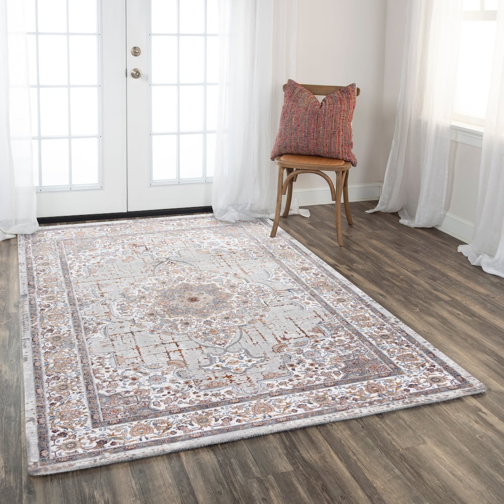 Alora Decor Opal Grey, Gold, Brown, and Blue Rug