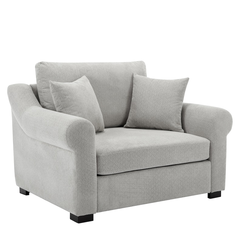 Roomfitters 44.5" Oversized Chenille Armchair, Chair and a Half Single Sofa for Bedroom or Living Room