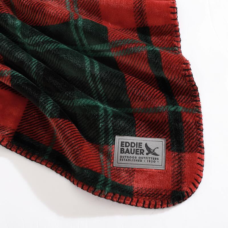 Eddie Bauer Printed Reversible Ultra Soft Plush Throw Blanket