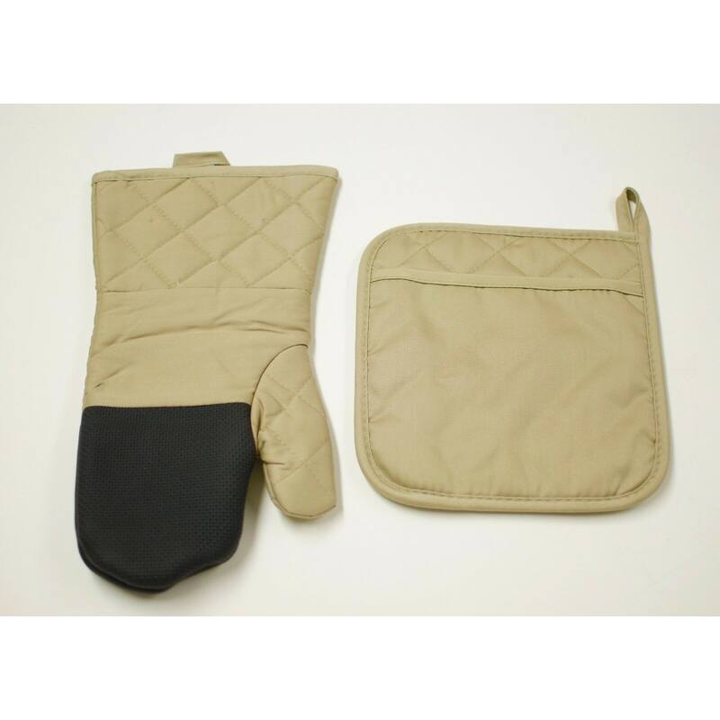 2 Piece Pot Holder & Oven Mitt Heat Resistant Insulation Glove Pad Kitchen Accessories Set