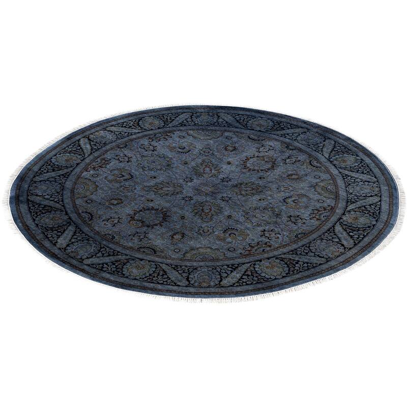 Overdyed One-of-a-Kind Hand-Knotted Area Rug - Gray - 6' 1" x 6' 1"