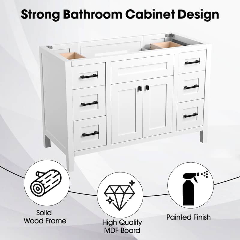 Nephelily 48 inch Bathoom Vanity With Quartz Top, Easy-to-Install