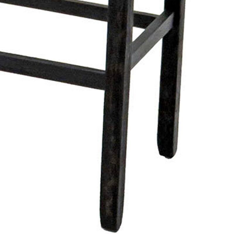 Sania II Rustic Counter Ht. Bench, Antique Black Finish