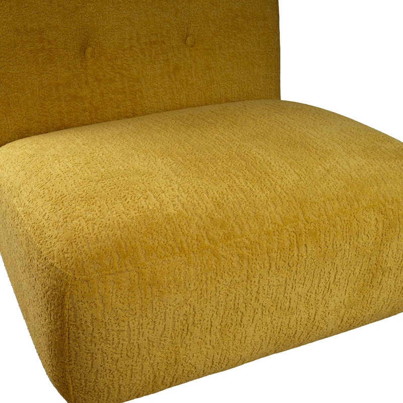 Art Leon Jacquard Flannel Armless Accent Chair with Wooden Legs