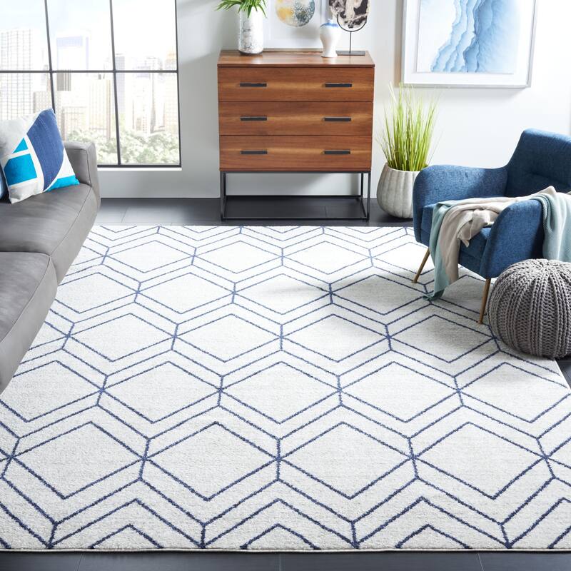 SAFAVIEH Adirondack Benilda Modern Geometric Rug - 11'x15' - Light Grey/Navy