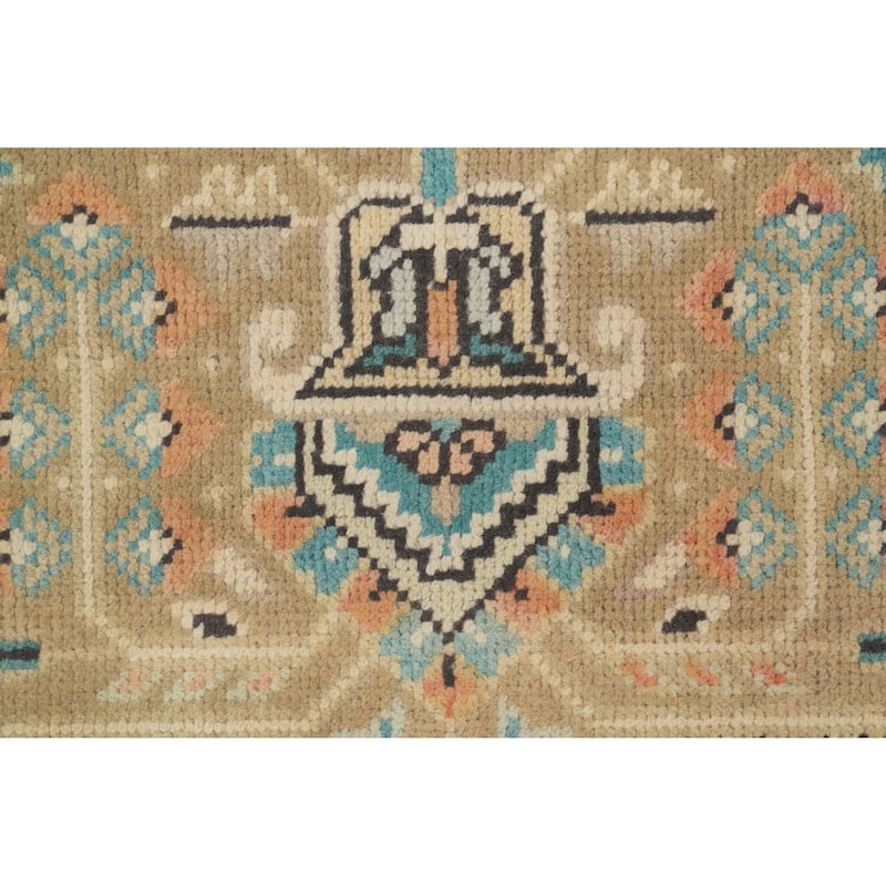 Hand Knotted Oriental 100% Wool Carpet Traditional Floral Oranges & Rust Tabriz Area Rug - 11' 5'' X 8' 0''