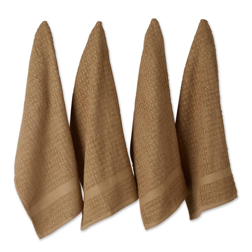 Solid Waffle Terry Dishtowel Set of 4