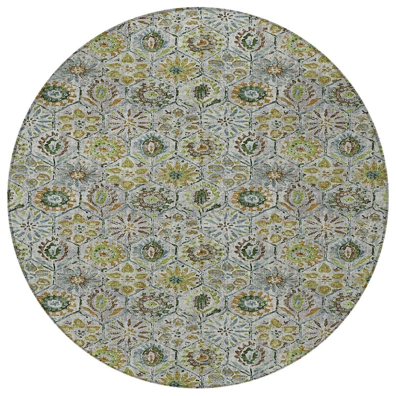 HomeRoots Floral Transitional Rectangle Outdoor Rug