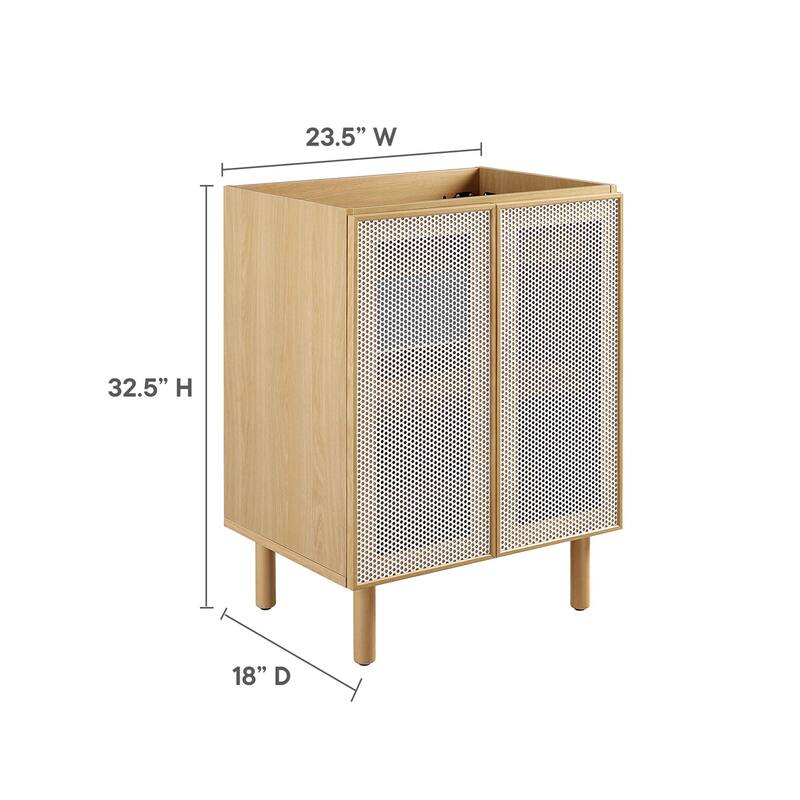Calla 24" Perforated Metal Bathroom Vanity Cabinet (Sink Basin Not Included) - Oak