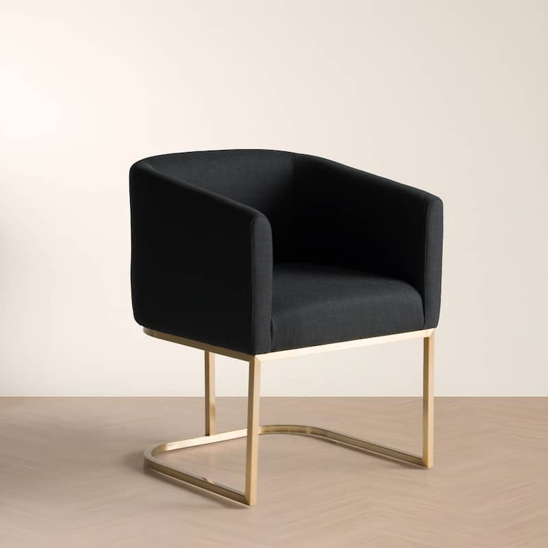 Modrest Yukon Modern Black & Antique Brass Dining Chair