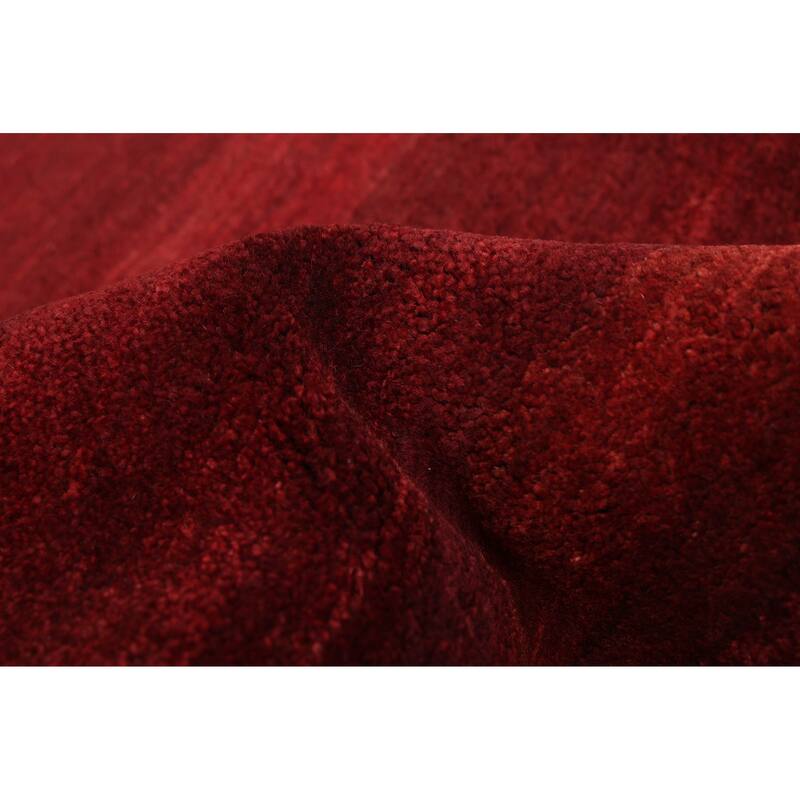 ECARPETGALLERY Hand-knotted Pak Finest Gabbeh Dark Red Wool Rug - 5'3 x 7'10