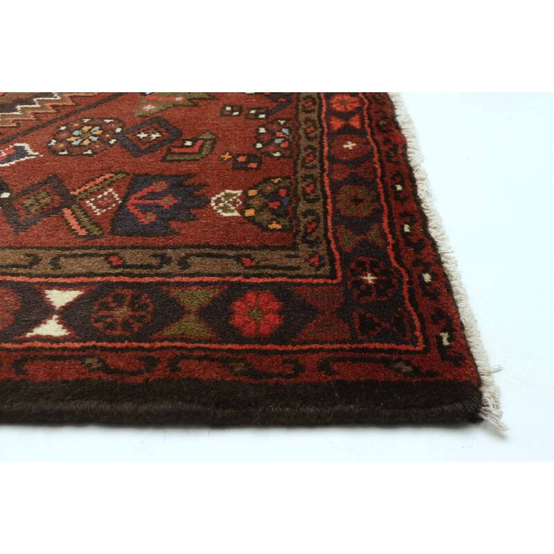 ECARPETGALLERY Hand-knotted Andelz Dark Red Wool Rug - 3'4 x 4'11